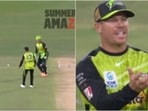 David Warner (R) was fuming at the duo after a confusion led to Moises Henriques getting a reprieve David Warner (R) was fuming at the duo after a confusion led to Moises Henriques getting a reprieve