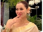 Pakistani actor Hania Aamir stuns in a saree at a wedding function. (Instagram/ Hania Aamir) Pakistani actor Hania Aamir stuns in a saree at a wedding function. (Instagram/ Hania Aamir)