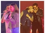Karan Aujla with Parineeti Chopra; (right) breaks down as Vicky Kaushal talks about him