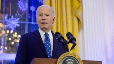 FILE - President Joe Biden speaks during a Hanukkah reception in the East Room of the White House in Washington, Dec. 16, 2024. (AP Photo/Rod Lamkey, Jr., File) (AP)