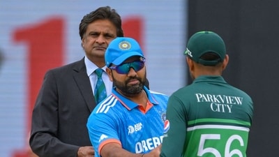 India's captain Rohit Sharma (C) will be up against Pakistan's Babar Azam as the two teams in Champions Trophy 2025. (AFP)
