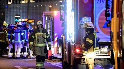 Germany car attack: Ambulances and rescuers are seen after a car crashed into a crowd at a Christmas market injuring more than 60 people on December 20, 2024 in Magdeburg, eastern Germany.&nbsp; (AFP)