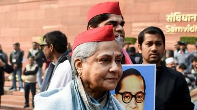 Samajwadi Party (SP) MP Jaya Bachchan at Parliament premises in New Delhi on December 20. (ANI) Samajwadi Party (SP) MP Jaya Bachchan at Parliament premises in New Delhi on December 20. (ANI)