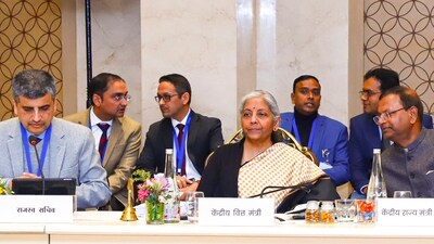 Union Finance Minister Nirmala Sitharaman chairs the 55th meeting of the GST Council, in Jaisalmer (PTI) Union Finance Minister Nirmala Sitharaman chairs the 55th meeting of the GST Council, in Jaisalmer (PTI)