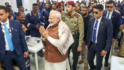 Kuwait: Prime Minister Narendra Modi during his visit to Gulf Spic Labour Camp. (PTI) Kuwait: Prime Minister Narendra Modi during his visit to Gulf Spic Labour Camp. (PTI)