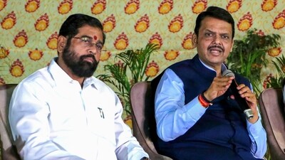 Nagpur: Maharashtra Chief Minister Devendra Fadnavis with deputy chief minister Eknath Shinde. (PTI) Nagpur: Maharashtra Chief Minister Devendra Fadnavis with deputy chief minister Eknath Shinde. (PTI)