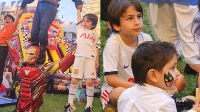 Taimur Ali Khan and Jehangir Ali Khan at former's 8th birthday party Taimur Ali Khan and Jehangir Ali Khan at former's 8th birthday party