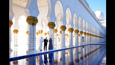 The Sheikh Zayed Grand Mosque in Abu Dhabi, United Arab Emirates, Dec. 9, 2024.(AP Photo/Kirsty Wigglesworth) (AP) The Sheikh Zayed Grand Mosque in Abu Dhabi, United Arab Emirates, Dec. 9, 2024.(AP Photo/Kirsty Wigglesworth) (AP)