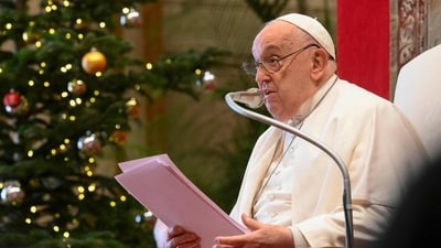 Pope Francis gave Christmas greetings to the Roman Curia in the Vatican. (File image) (AFP) Pope Francis gave Christmas greetings to the Roman Curia in the Vatican. (File image) (AFP)