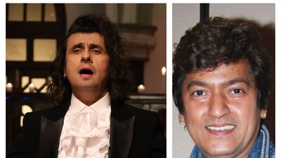 Sonu Nigam in Ave Maria; (right) late Aadesh Shrivastava Sonu Nigam in Ave Maria; (right) late Aadesh Shrivastava