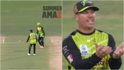David Warner (R) was fuming at the duo after a confusion led to Moises Henriques getting a reprieve (X) David Warner (R) was fuming at the duo after a confusion led to Moises Henriques getting a reprieve (X)