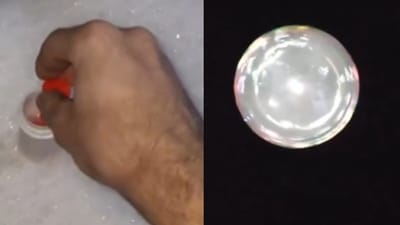 A man’s freezing weather bubble experiment went viral on X. (X/@AMAZlNGNATURE) A man’s freezing weather bubble experiment went viral on X. (X/@AMAZlNGNATURE)