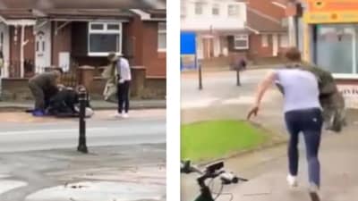 The incident was caught on camera. (X/@UKCopHumour) The incident was caught on camera. (X/@UKCopHumour)