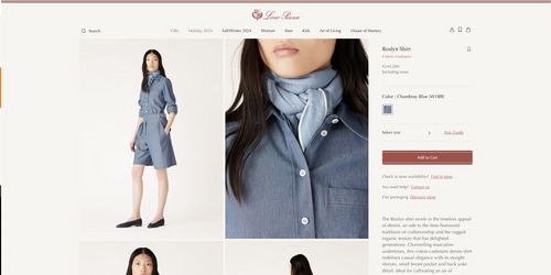 Radhika Merchant's blouse is available on the Loro Piana website.