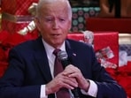 Joe Biden accused of forcing relatives of Marines killed in Afghanistan to wait for ‘an eternity’ as he napped on plane (Photo by Ting Shen / AFP) Joe Biden accused of forcing relatives of Marines killed in Afghanistan to wait for ‘an eternity’ as he napped on plane (Photo by Ting Shen / AFP)