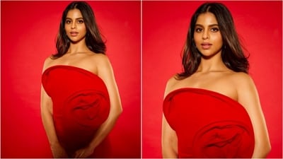 Suhana Khan channels Christmas spirit in stunning red mini dress. (Instagram) Suhana Khan channels Christmas spirit in stunning red mini dress. (Instagram)