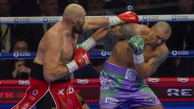 The bout was similar to the one in May, where Fury was unable to find answers to Usyk’s evasive tactics. (AP) The bout was similar to the one in May, where Fury was unable to find answers to Usyk’s evasive tactics. (AP)