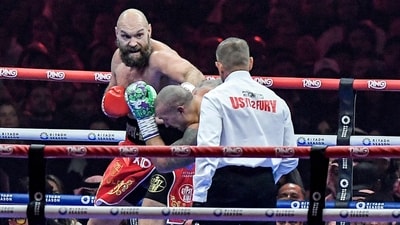Fury started on a strong note, but soon crumbled to Usyk’s strategic approach. (AFP) Fury started on a strong note, but soon crumbled to Usyk’s strategic approach. (AFP)