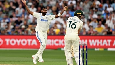 Indian bowler Jasprit Bumrah (L) reacts as a catch from Australian batsman Nathan McSweeney (R) is dropped on the first day of the second Test (AFP) Indian bowler Jasprit Bumrah (L) reacts as a catch from Australian batsman Nathan McSweeney (R) is dropped on the first day of the second Test (AFP)
