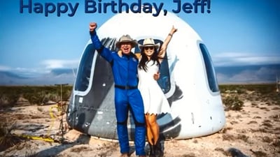 The image is taken from the Instagram video shared by Lauren Sanchez&nbsp;to celebrate Jeff Bezos’ birthday. (Instagram/@laurenwsanchez)