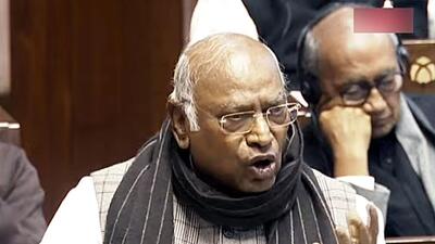 Mallikarjun Kharge called for establishing branches of premier institutions like NIMHANS and the Karnataka Institute of Diabetology in Kalaburagi. (Sansad TV) Mallikarjun Kharge called for establishing branches of premier institutions like NIMHANS and the Karnataka Institute of Diabetology in Kalaburagi. (Sansad TV)