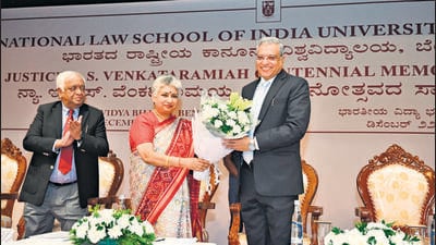Supreme Court judge justice PS Narasimha at the Justice ES Venkataramiah Centennial Memorial Lecture in Bengaluru. (HT Photo) Supreme Court judge justice PS Narasimha at the Justice ES Venkataramiah Centennial Memorial Lecture in Bengaluru. (HT Photo)