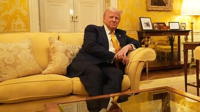 US President Elect, Donald Trump during his meeting with the Prince of Wales in the Salon Jaune room at the UK Ambassadors residence in Paris, France. The pair attended the Notre-Dame Cathedral reopening. Picture date: Saturday December 7, 2024. US President Elect, Donald Trump during his meeting with the Prince of Wales in the Salon Jaune room at the UK Ambassadors residence in Paris, France. The pair attended the Notre-Dame Cathedral reopening. Picture date: Saturday December 7, 2024.