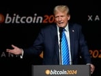 Republican presidential candidate former President Donald Trump speaks at the Bitcoin 2024 Conference, July 27, 2024, in Nashville, Tenn. Republican presidential candidate former President Donald Trump speaks at the Bitcoin 2024 Conference, July 27, 2024, in Nashville, Tenn.