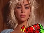 Kim Kardashian released a quirky cover of 'Santa Baby,' produced by Travis Barker, featuring a bizarre music video. 