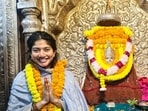Sai Pallavi visits Annapoorna Devi Temple in Varanasi. Sai Pallavi visits Annapoorna Devi Temple in Varanasi.