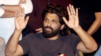 Actor Allu Arjun addresses a press conference after Telangana CM Revanth Reddy's comment on Pushpa-2 stampede incident, at his residence in Hyderabad on Saturday. (ANI) Actor Allu Arjun addresses a press conference after Telangana CM Revanth Reddy's comment on Pushpa-2 stampede incident, at his residence in Hyderabad on Saturday. (ANI)
