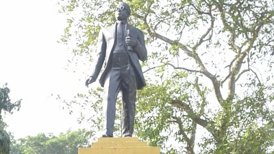 Representative image: A statue of Dr Ambedkar was damaged in Ahmedabad, triggering protests demanding justice (Sudipta Banerjee) Representative image: A statue of Dr Ambedkar was damaged in Ahmedabad, triggering protests demanding justice (Sudipta Banerjee)