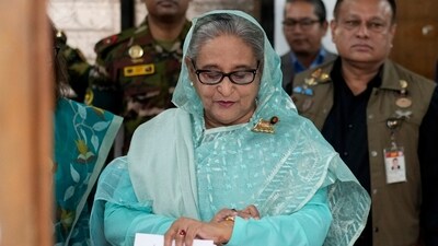 Former prime minister Sheikh Hasina stepped down in the face of widespread protests and fled to India in August this year (AP FILE) Former prime minister Sheikh Hasina stepped down in the face of widespread protests and fled to India in August this year (AP FILE)