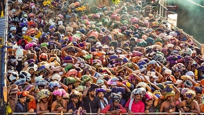 Crowd of devotees at Lord Ayyappa temple in Sabarimala in Pathanamthitta. (PTI/File) Crowd of devotees at Lord Ayyappa temple in Sabarimala in Pathanamthitta. (PTI/File)