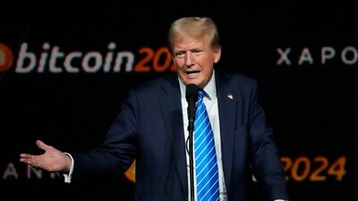 Republican presidential candidate former President Donald Trump speaks at the Bitcoin 2024 Conference, July 27, 2024, in Nashville, Tenn. (AP) Republican presidential candidate former President Donald Trump speaks at the Bitcoin 2024 Conference, July 27, 2024, in Nashville, Tenn. (AP)