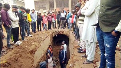 Excavation work is underway by the administration at an age-old Baori, in Sambhal on Monday (ANI) Excavation work is underway by the administration at an age-old Baori, in Sambhal on Monday (ANI)