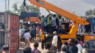 The accident occurred at Nelamangala near Talekere on the Bengaluru outskirts last Saturday. (X/@bngdistpol) The accident occurred at Nelamangala near Talekere on the Bengaluru outskirts last Saturday. (X/@bngdistpol)