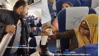 A viral video of men serving tea on an aeroplane sparks mixed reactions online. (Instagram/aircrew.in) A viral video of men serving tea on an aeroplane sparks mixed reactions online. (Instagram/aircrew.in)