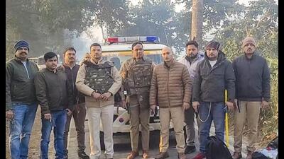 Police and security personnel after three terror suspects, allegedly involved in the grenade attack in Gurdaspur, were killed in an encounter with a joint team of Uttar Pradesh and Punjab police, in Pilibhit. (PTI Photo) Police and security personnel after three terror suspects, allegedly involved in the grenade attack in Gurdaspur, were killed in an encounter with a joint team of Uttar Pradesh and Punjab police, in Pilibhit. (PTI Photo)