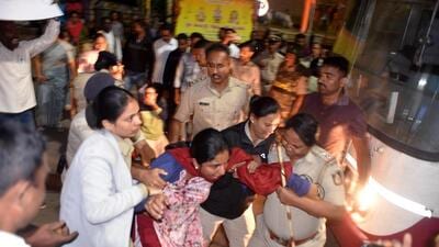 Police personnel detained BJP activists during their protest against the state government over the arrest of CT Ravi over his alleged remarks on minister Laxmi Hebbalkar. (PTI) Police personnel detained BJP activists during their protest against the state government over the arrest of CT Ravi over his alleged remarks on minister Laxmi Hebbalkar. (PTI)