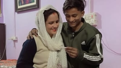 Seema Haider revealed pregnancy with Sachin Meena's child in a viral video. (YouTube/seemasachin10) Seema Haider revealed pregnancy with Sachin Meena's child in a viral video. (YouTube/seemasachin10)