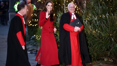 Britain's Catherine, Princess of Wales arrives to attend the "Together At Christmas" Carol Service" at Westminster Abbey in London. (AFP) Britain's Catherine, Princess of Wales arrives to attend the "Together At Christmas" Carol Service" at Westminster Abbey in London. (AFP)