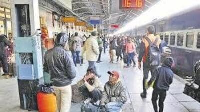 The Amrapali Express, which was heading from Ludhiana to Sirhind, had to halt abruptly, saving the man’s life, but not before he received severe injuries in his legs. (HT File)