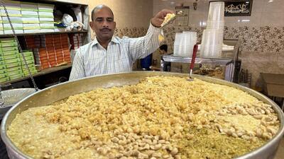 The rare dessert is in fact sighted only at this pre-partition mithai shop in Old Delhi’s Chitli Qabar Chowk. (HT Photo) The rare dessert is in fact sighted only at this pre-partition mithai shop in Old Delhi’s Chitli Qabar Chowk. (HT Photo)