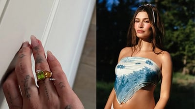 Hailey Bieber honoured her son, Jack Blues, with a sparkly birthstone ring (Instagram, Hailey Bieber) Hailey Bieber honoured her son, Jack Blues, with a sparkly birthstone ring (Instagram, Hailey Bieber)