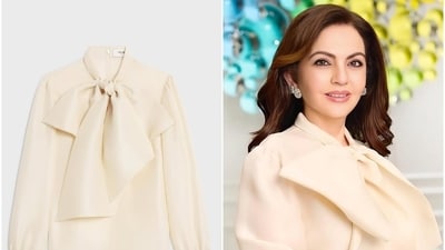 Nita Ambani dazzles in luxury attire at NMACC Arts Cafe launch. Nita Ambani dazzles in luxury attire at NMACC Arts Cafe launch.