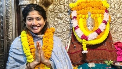 Sai Pallavi visits Annapoorna Devi Temple in Varanasi. Sai Pallavi visits Annapoorna Devi Temple in Varanasi.