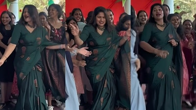 Cochin University professor grabbed internet attention for her energetic dance with students to a hit song from Pushpa 2. (Instagram) Cochin University professor grabbed internet attention for her energetic dance with students to a hit song from Pushpa 2. (Instagram)