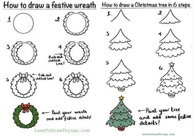 Try these easy Christmas drawings. Try these easy Christmas drawings.