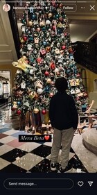 Kareena Kapoor shares picture of Taimur adoring Christmas tree. Kareena Kapoor shares picture of Taimur adoring Christmas tree.